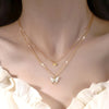 Collar doble con colgante de Mariposa
