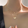 Collar doble con colgante de Mariposa